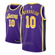 Maglia Los Angeles Lakers Sviatoslav Mykhailiuk #10 Statement 2018-19 Viola