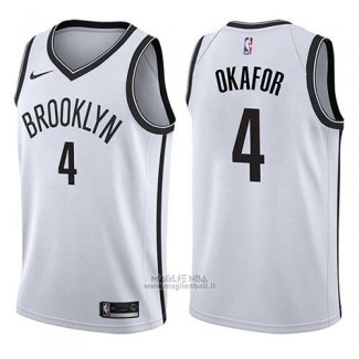 Maglia Brooklyn Nets Jahlil Okafor #4 Association 2017-18 Bianco