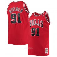 Maglia Chicago Bulls Dennis Rodman #91 Mitchell & Ness 1997-98 Rosso