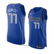 Maglia Dallas Mavericks Luka Doncic #77 Icon Autentico Blu