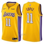 Maglia Los Angeles Lakers Brook Lopez #11 2017-18 Giallo