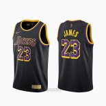 Maglia Los Angeles Lakers LeBron James #24 Earned 2020-21 Nero