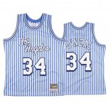 Maglia Los Angeles Lakers Shaquille O'neal #34 Mitchell & Ness 1996-97 Blu Bianco