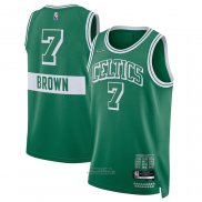 Maglia Boston Celtics Jaylen Brown #7 Citta 2021-22 Verde