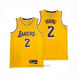 Maglia Los Angeles Lakers Kyrie Irving #2 75th Anniversary 2021-22 Giallo