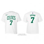 Maglia Manica Corta Jaylen Brown Boston Celtics Bianco