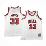 Maglia Bambino Chicago Bulls Scottie Pippen #33 Mitchell & Ness 1997-98 Bianco
