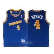 Maglia Golden State Warriors Chris Webber #4 Retro Blu