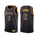 Maglia Los Angeles Lakers LeBron James #6 Earned 2021-22 Nero