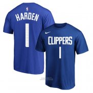 Maglia Manica Corta Los Angeles Clippers James Harden Icon Blu