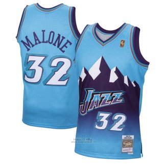 Maglia Utah Jazz Karl Malone #32 Mitchell & Ness 1996-97 Blu
